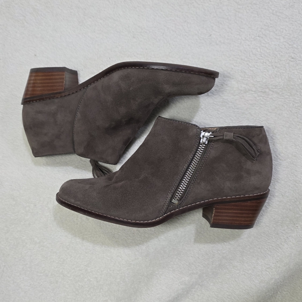 Vionic Joy Serena Weather Resistant Suede Chelsea Boots with Tassled Side Zipper